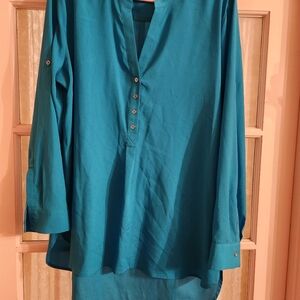 Calvin Klein Teal Blouse, Size Xl